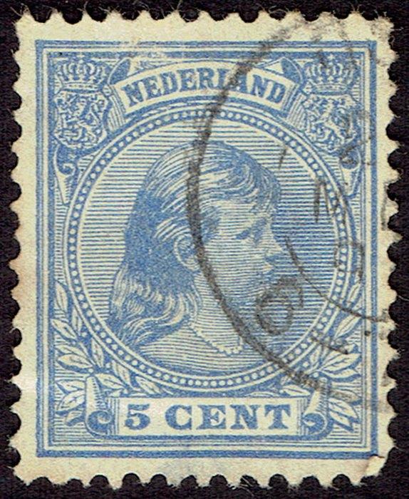 Nederland 1891, Prinses Wilhelmina, 5 cent., Postzegels en Munten, Verzenden, T/m 1940, Gestempeld