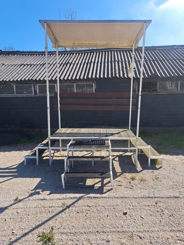 Caravan trap met lamp en overkapping - Gebruikt, Caravans en Kamperen, Caravan accessoires, Ophalen of Verzenden, Gebruikt