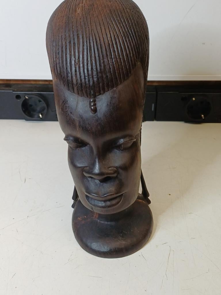 Afrikaanse Ebbenhout Buste - 24cm, Ophalen of Verzenden