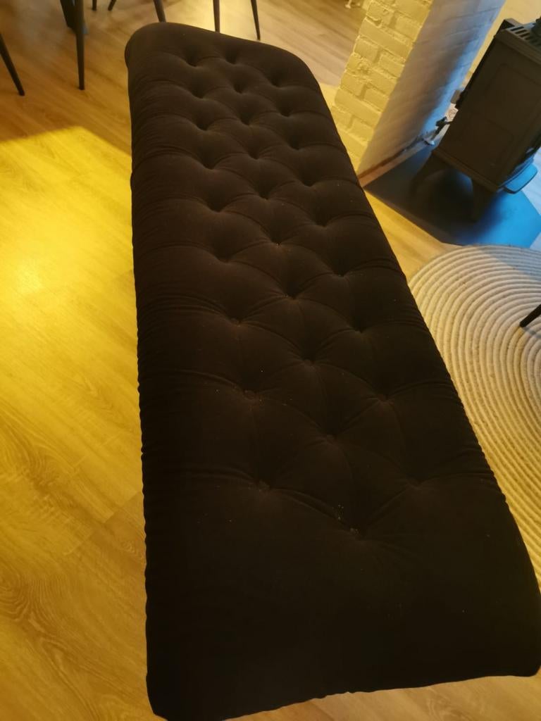 Grote zwarte pianobank, Ophalen, Gebruikt, 150 tot 200 cm, Tweepersoons