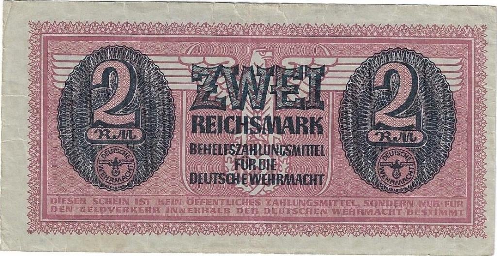 Duitsland Wehrmacht 2 Reichsmark 1942, Postzegels en Munten, Bankbiljetten | Europa | Niet-Eurobiljetten, Ophalen of Verzenden