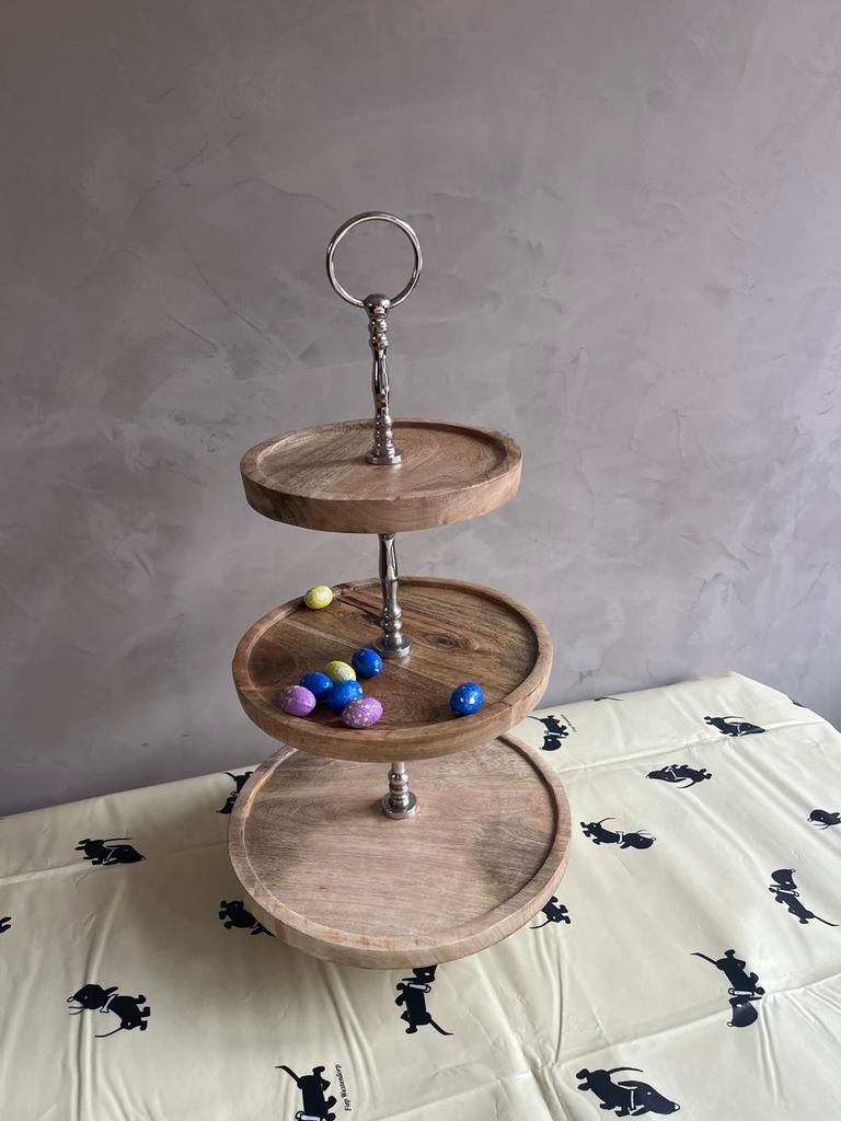 Mooie grote etagère, 60 cm hoog - Perfect voor hapjes, Ophalen of Verzenden, Nieuw
