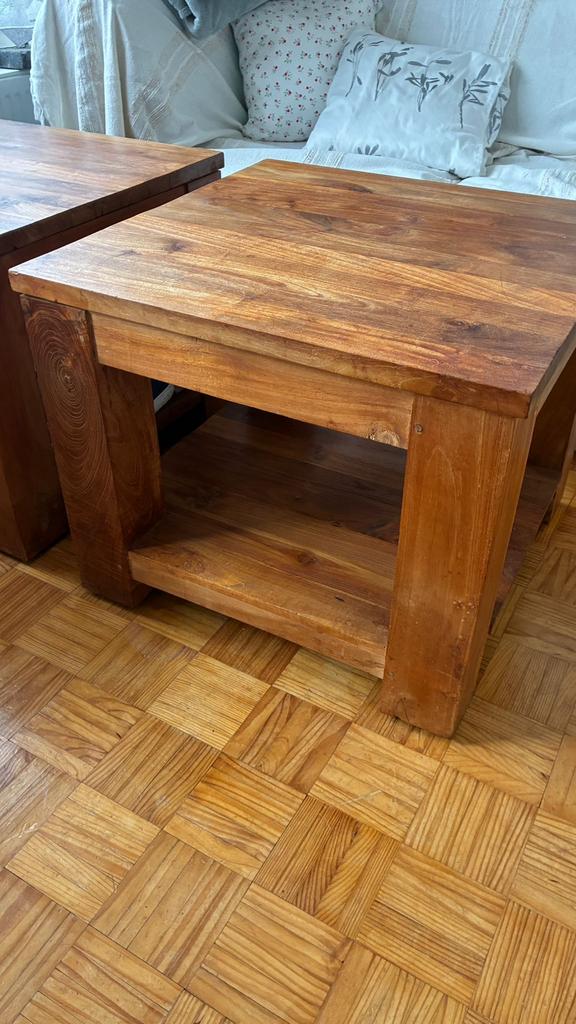 Teak houten Salontafels, Ophalen, 50 tot 100 cm, 50 tot 100 cm, Zo goed als nieuw
