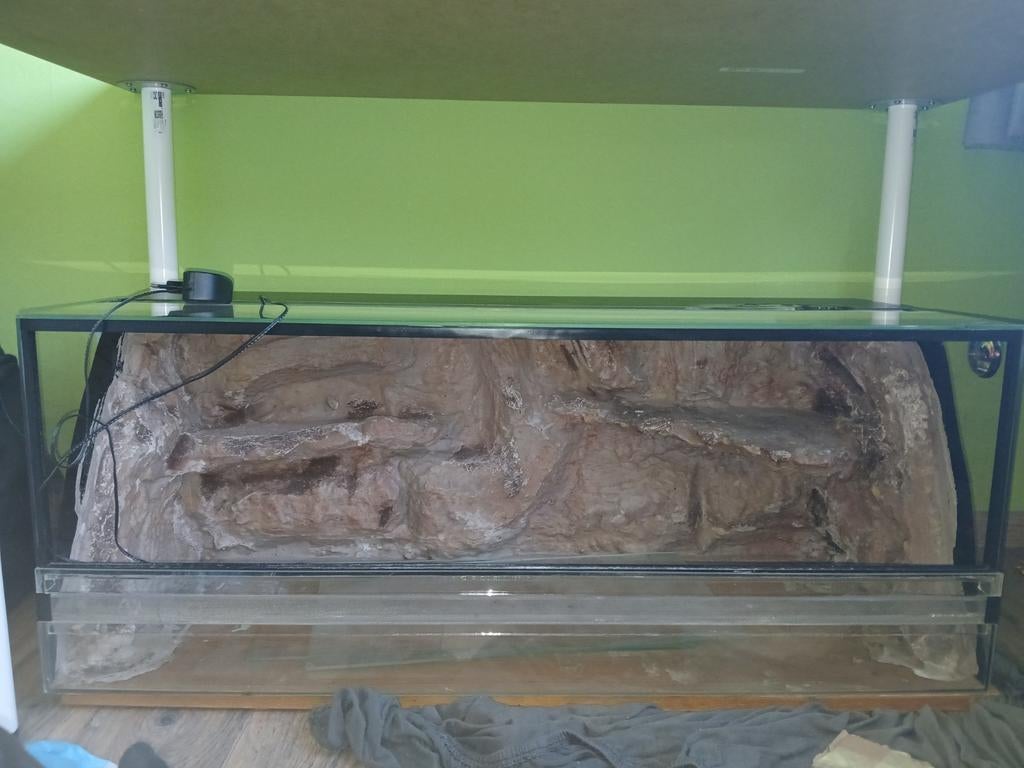 Terrarium met achterwand, Dieren en Toebehoren, Reptielen en Amfibieën | Toebehoren, Gebruikt, Terrarium of Paludarium, Ophalen