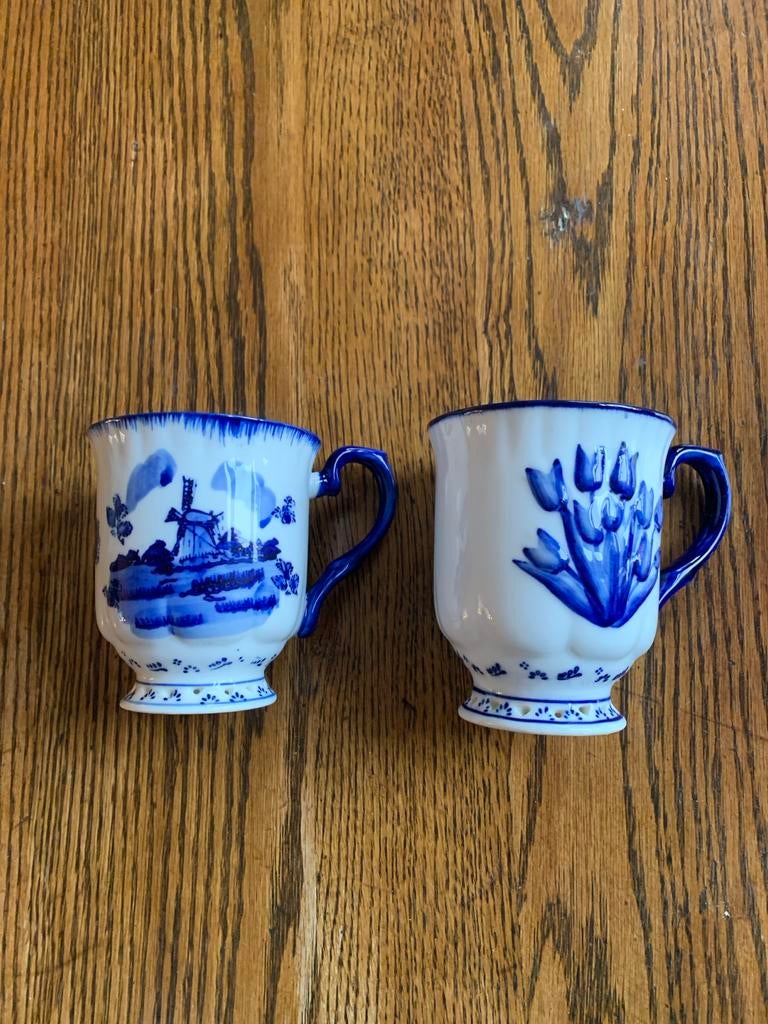 Delftware Royal Twickel kopjes Delfts Blauw Handgeschilderd, Antiek en Kunst, Antiek | Porselein, Ophalen