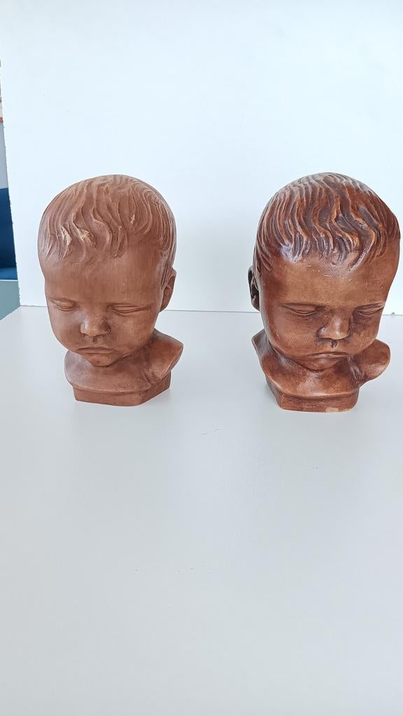 2 Beelden kinderhoofd, beide hetzelfde., Ophalen of Verzenden