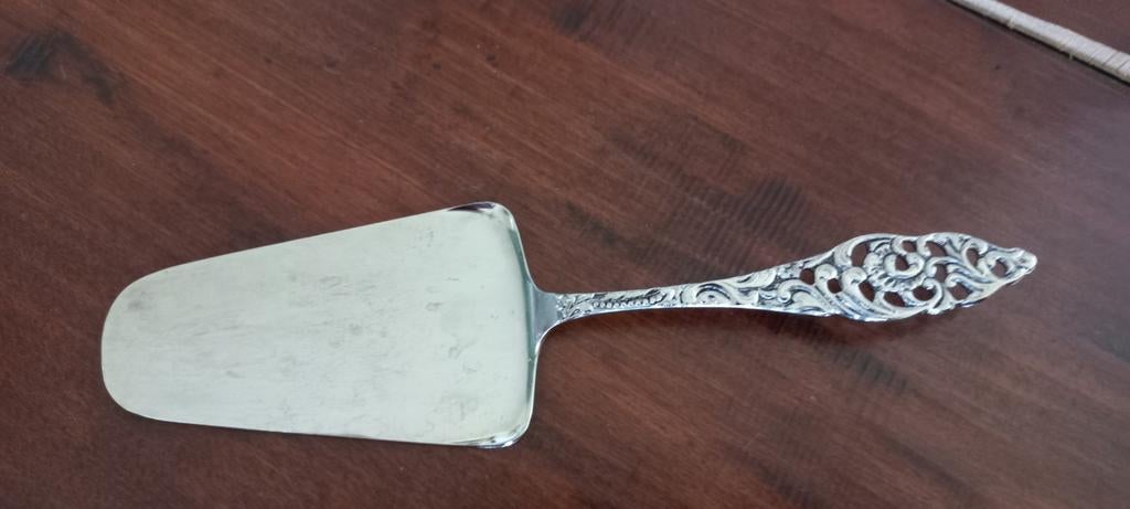 Taartschep Verzilverd Ajour, Antiek en Kunst, Antiek | Bestek, Ophalen of Verzenden