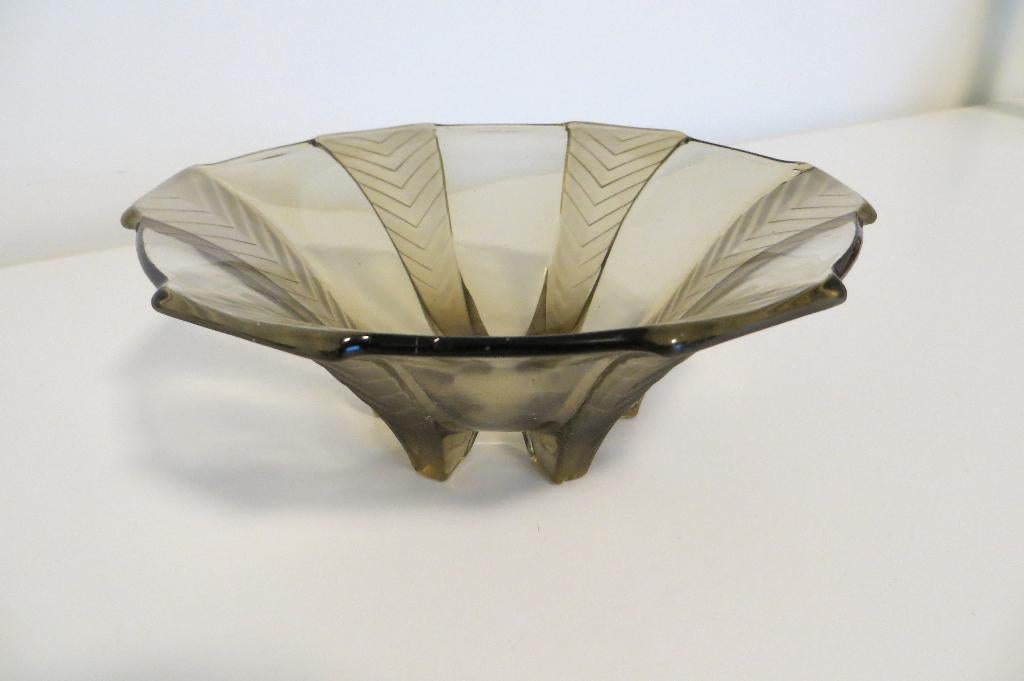 Art deco rookglas schaaltje model Athene van Walther & Sohne, Ophalen of Verzenden