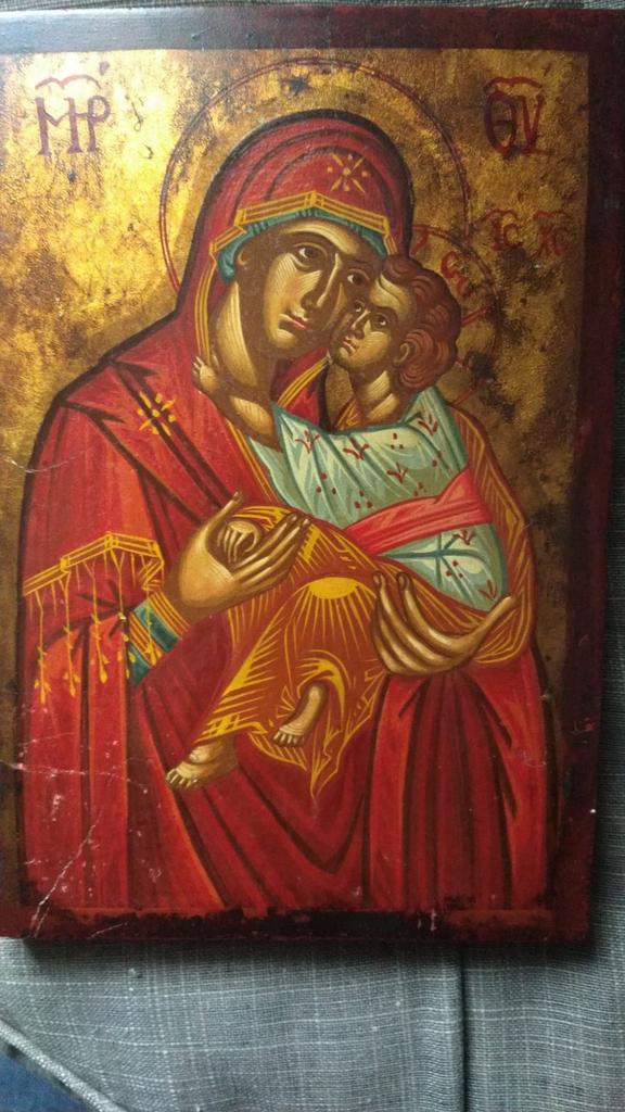 Handgeschilderde icoon, Ophalen of Verzenden, Beeld(je)