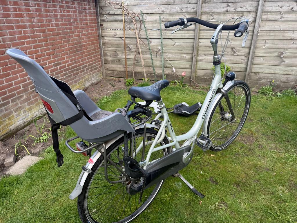 Gazelle bloom met kinderzitje, Fietsen en Brommers, Ophalen, Versnellingen, Gazelle, Trommelrem