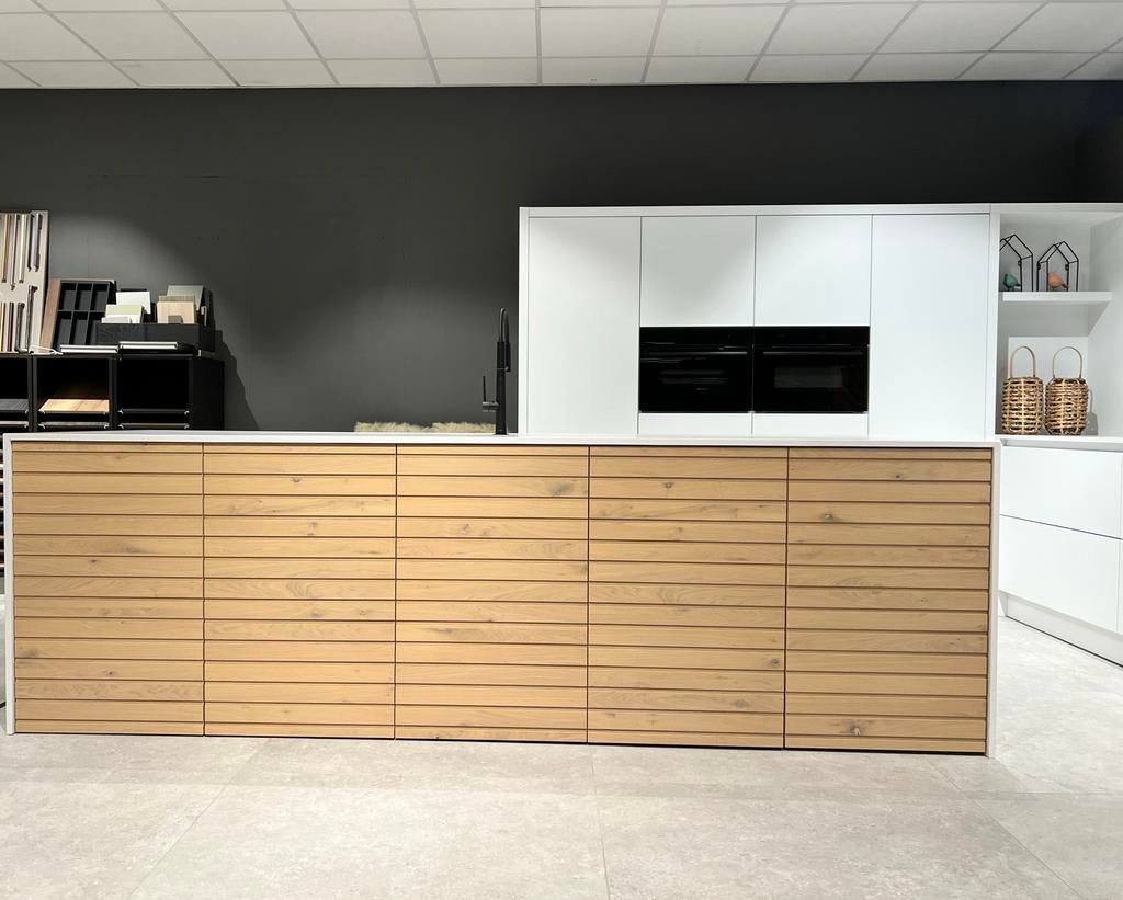 Complete Keuken met kookeiland en inbouwapparatuur, Ophalen, Wit, Overige typen, Nieuw