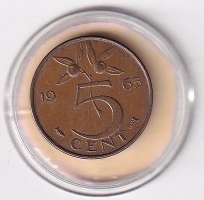 5 Cent 1963 Zeer Fraai, Verzenden, Koningin Juliana, 5 cent, Losse munt