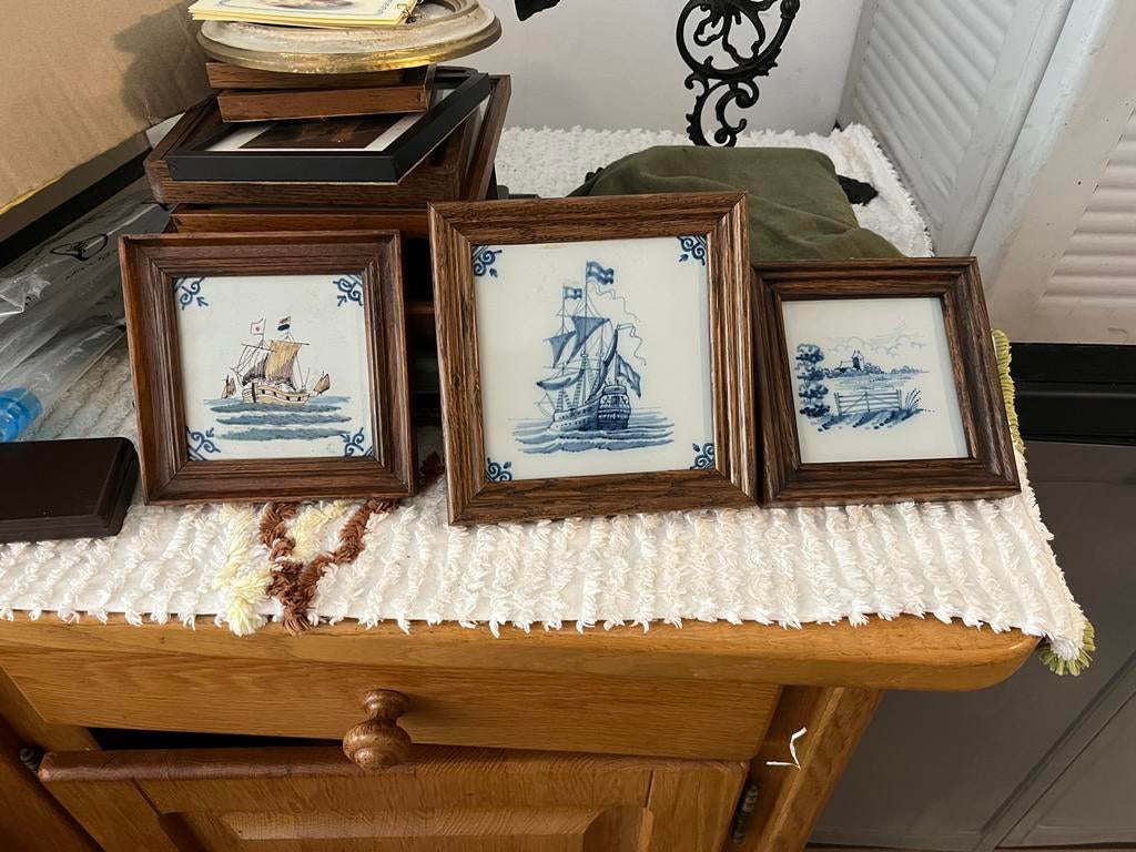 (25 stuk) ingelijste tegels van Koninklijke Tichelaar Makkum, Antiek en Kunst, Ophalen of Verzenden