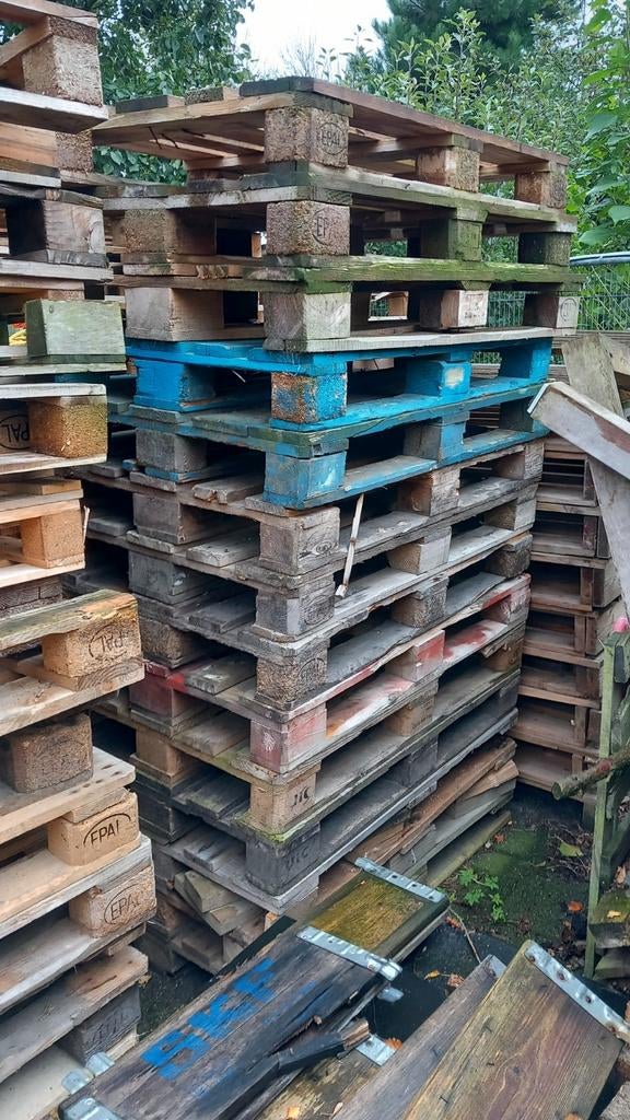 pallets - Hout en kunststof GRATIS OPGEHAALD, Ophalen of Verzenden, Gebruikt, Hout, 100 mm of meer