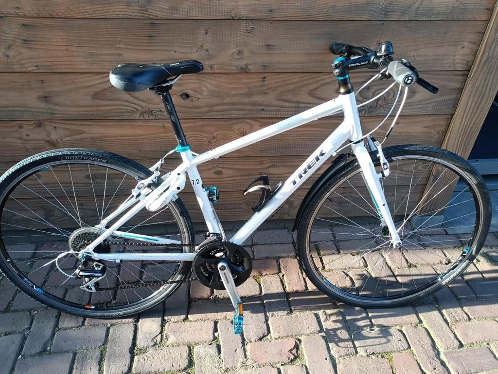 Trek FX 7.2 alpha silver aluminium frame, wit, Ophalen, Gebruikt, Meer dan 20 versnellingen, Overige merken