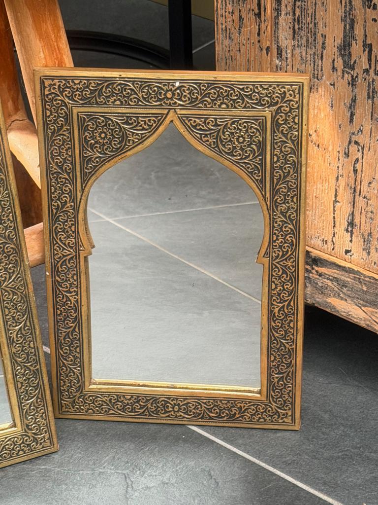 Marokkaanse handwerk spiegel metaal arabisch oosters, Gebruikt, Ophalen of Verzenden, https://verburgtvintage.nl/#contact, Schipluidenlaan 20 5035KJ Tilburg