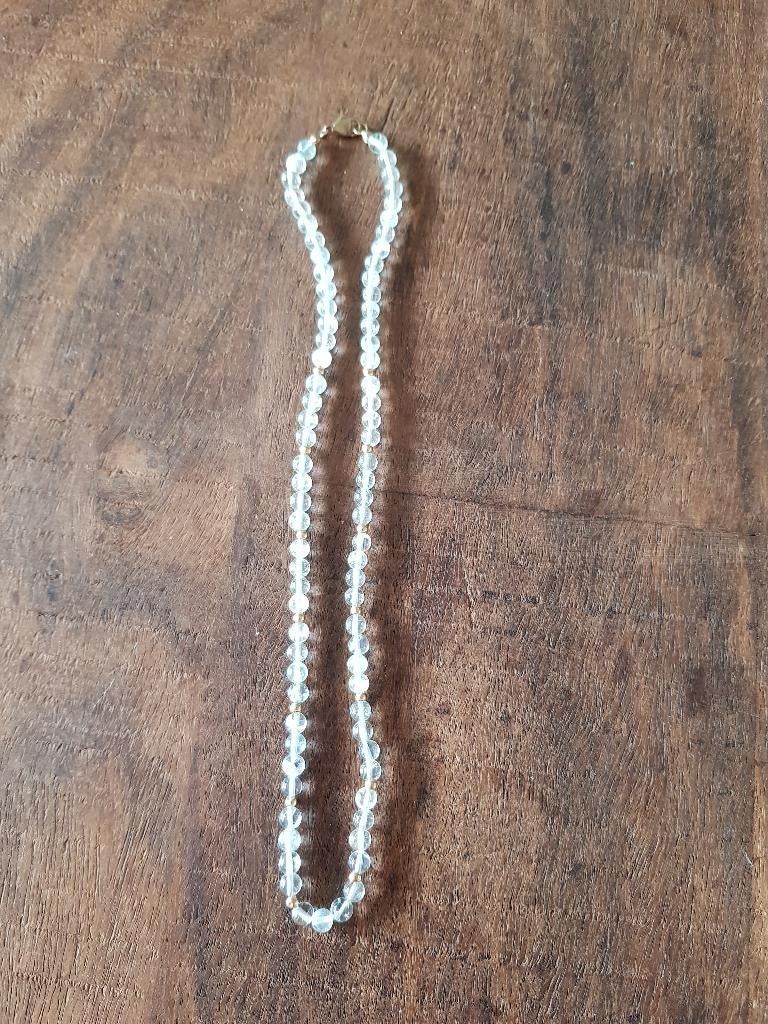 Antieke ketting van bergkristal met gouden slot, Sieraden, Tassen en Uiterlijk, Antieke sieraden, Ophalen of Verzenden, Goud, Ketting