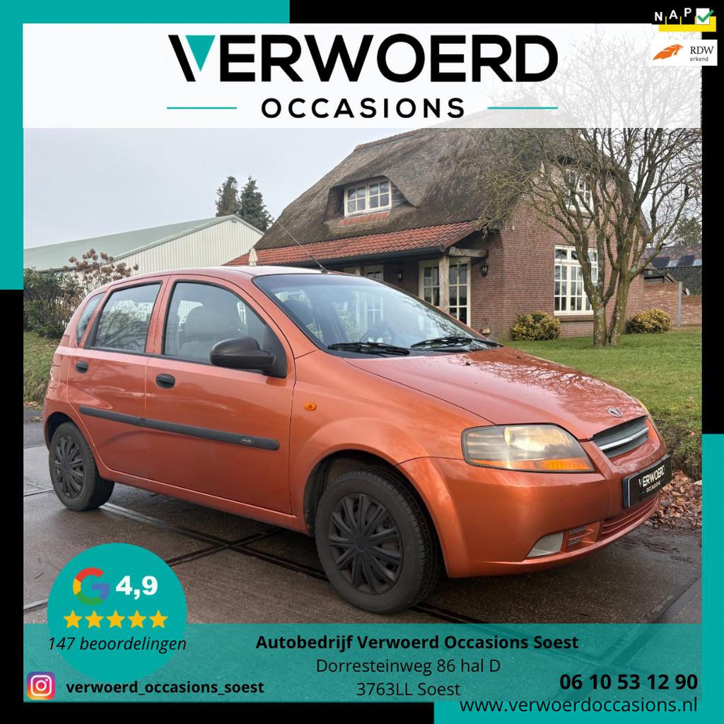 Daewoo Kalos 1.2 Ace|AIRCO|5 DEURS|2 KEYS|BOEKJES|NAP|NL-AUT, Auto's, Daewoo, Voorwielaandrijving, 1150 cc, 15 km/l, Gebruikt