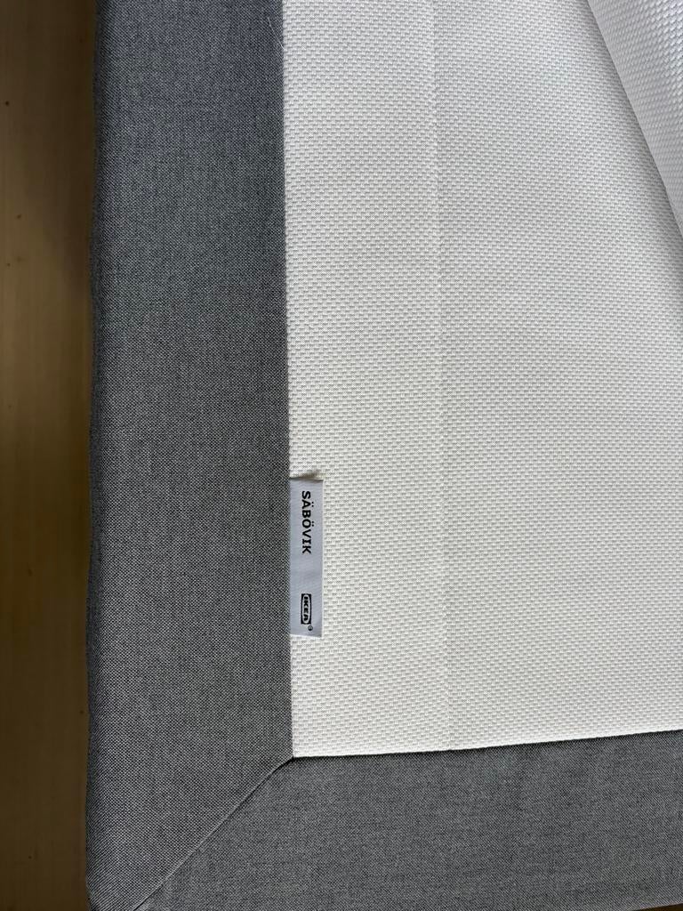 SÄBÖVIK Boxspring, grijs, 160x200 cm, Ophalen, Tweepersoons, Zo goed als nieuw, 200 cm