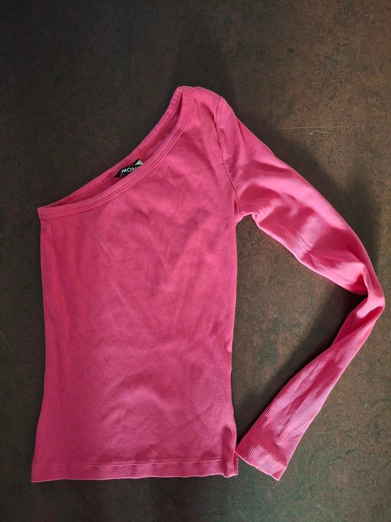 Leuke roze Monki top maat XS/34, Ophalen of Verzenden, Zo goed als nieuw, Korte mouw, Monki