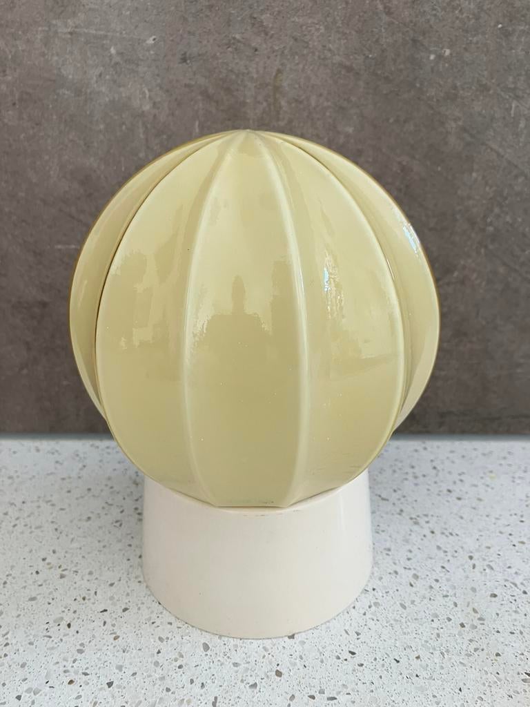 Vintage Thabur plafondlamp / bollamp - Art Deco, Huis en Inrichting, Lampen | Plafondlampen, Ophalen of Verzenden, Gebruikt, Glas