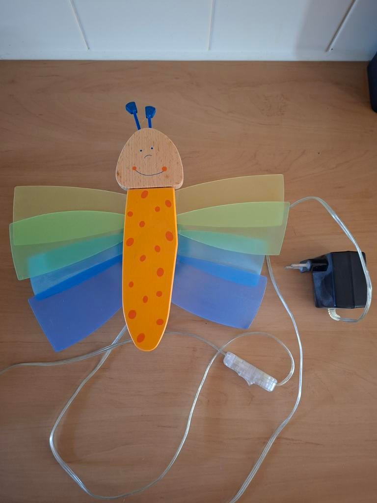 Haba Houten Nachtlamp Vlinder - Sfeervolle Kinderkamerlamp, Ophalen of Verzenden, Gebruikt, Kinderkamer, Speels, Hout