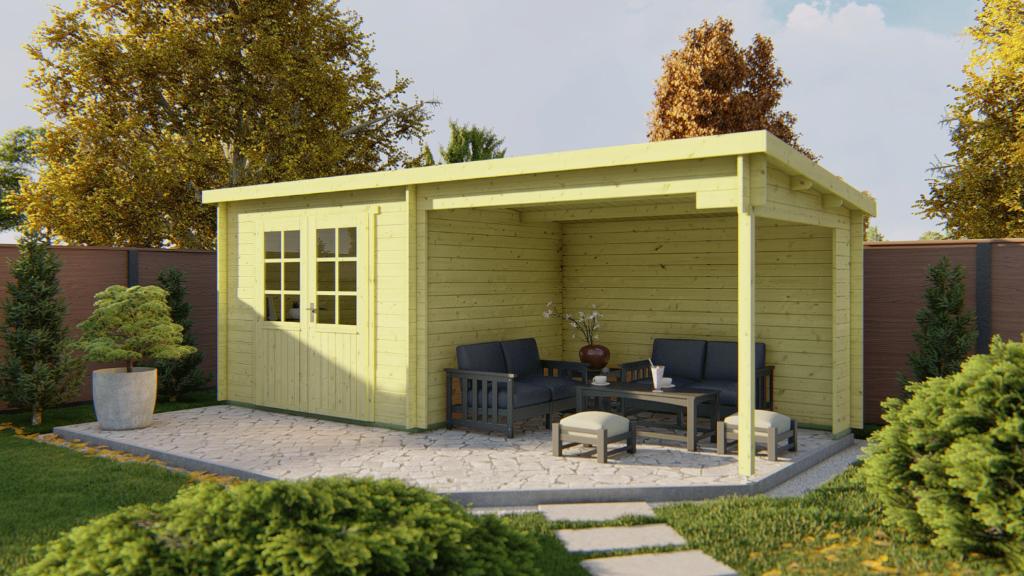 KOOPJE! Blokhut Freddy 300x250 + luifel 298cm NU VANAF 1.979, 250 tot 500 cm, Blokhut, Nieuw, Ophalen of Verzenden