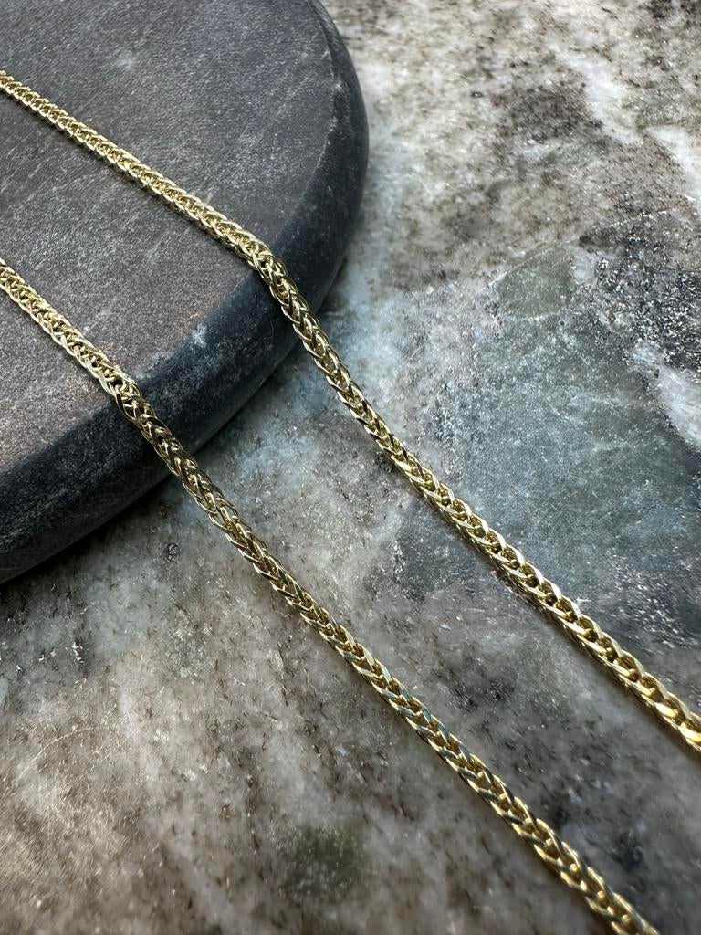 14k Gouden Vossenstaart Ketting, Ophalen of Verzenden, Nieuw, Goud