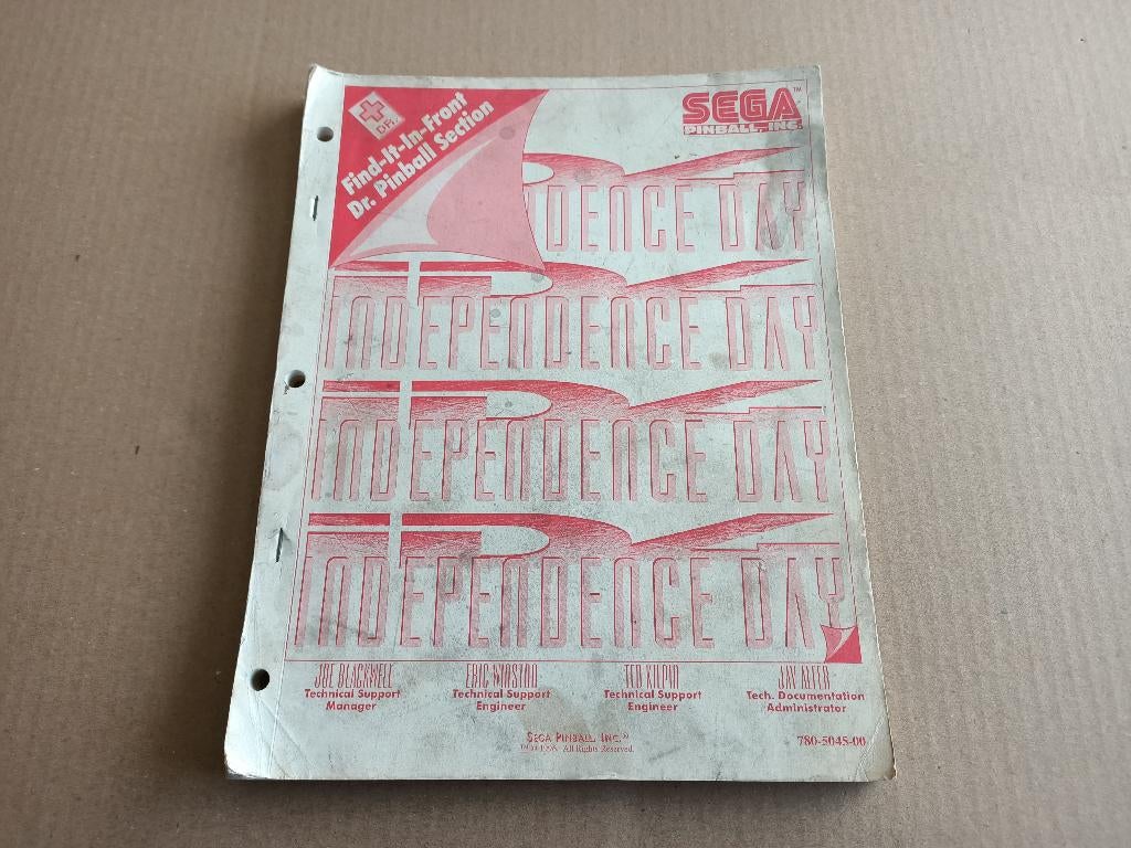 Manual: Sega Independence Day (1996) Flipperkast, Ophalen of Verzenden, Gebruikt, Elektronisch, Flipperkast