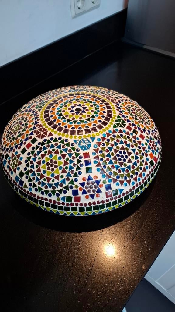 Oosterse Plafonniere Plafondlamp Ø36cm, Ophalen, Gebruikt, Glas, Oosters