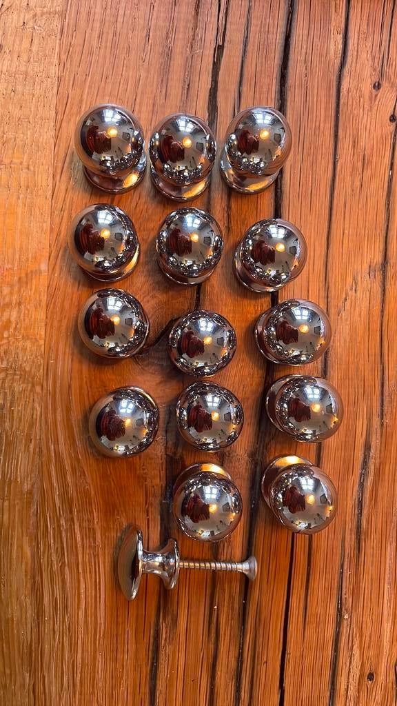 Yuknees 10 stuks houten meubelknoppen voor kasten, deuren, ladegrepen, knoppen met schroeven, 35 mm, knop voor kast, lade, keuken