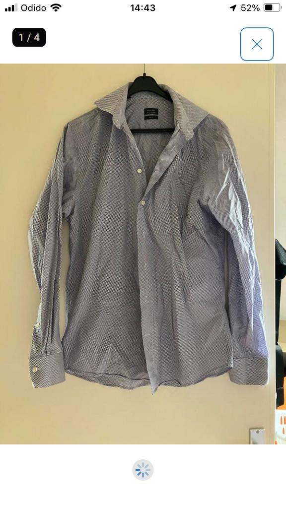 Society by Profuomo overhemd - Maat M, Ophalen of Verzenden, Zo goed als nieuw, Grijs, Halswijdte 39/40 (M)