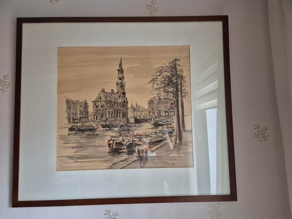 Eckhardt  stadsgezicht, Antiek en Kunst, Kunst | Tekeningen en Foto's, Ophalen