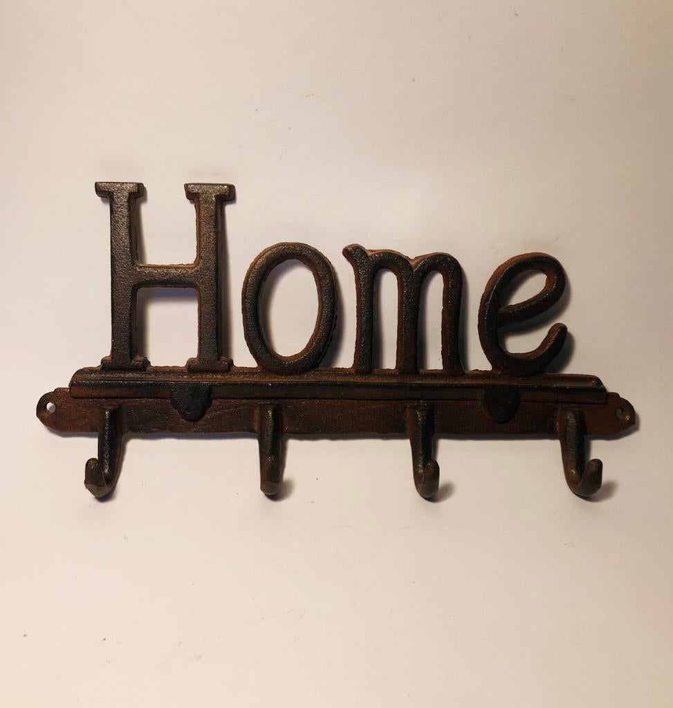 Gietijzeren kapstok ‘Home’, Ophalen of Verzenden, Metaal, Wandkapstok, Minder dan 100 cm