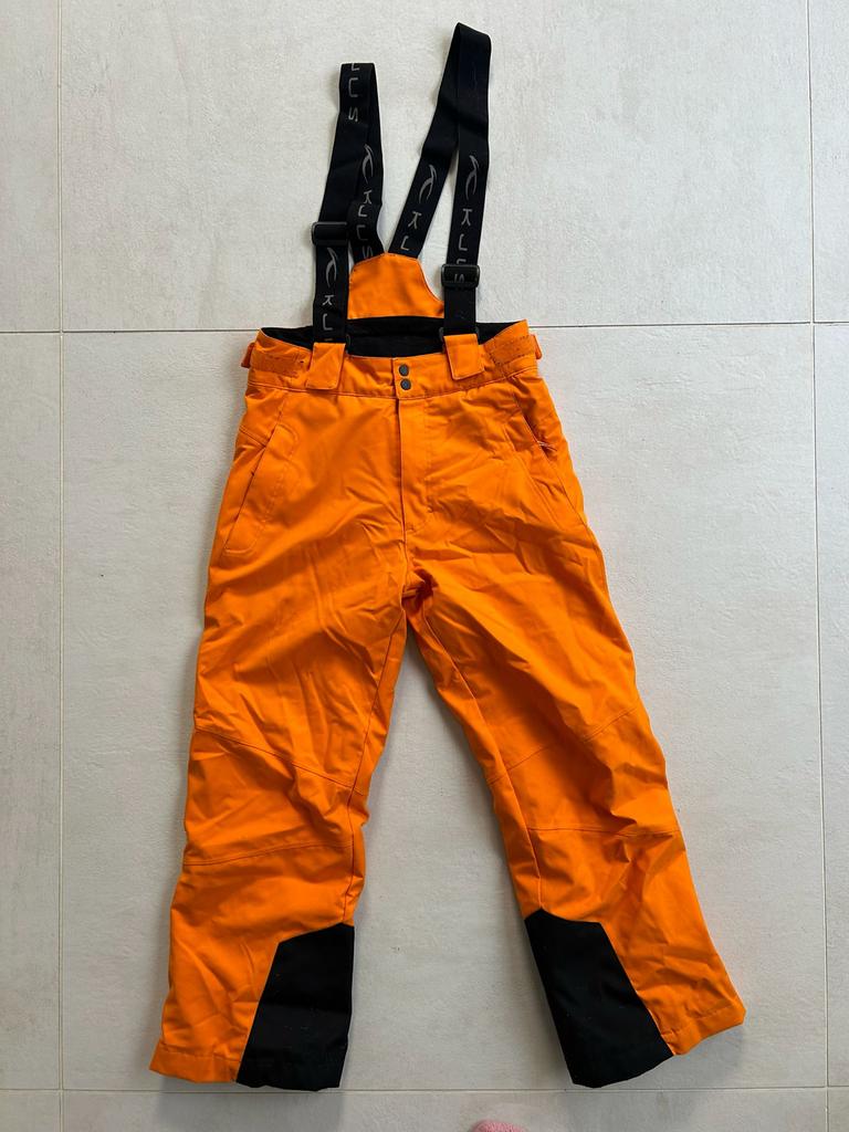 Mooie oranje skibroek - Maat 140, Ophalen of Verzenden, Zo goed als nieuw, Jongen of Meisje, Broek