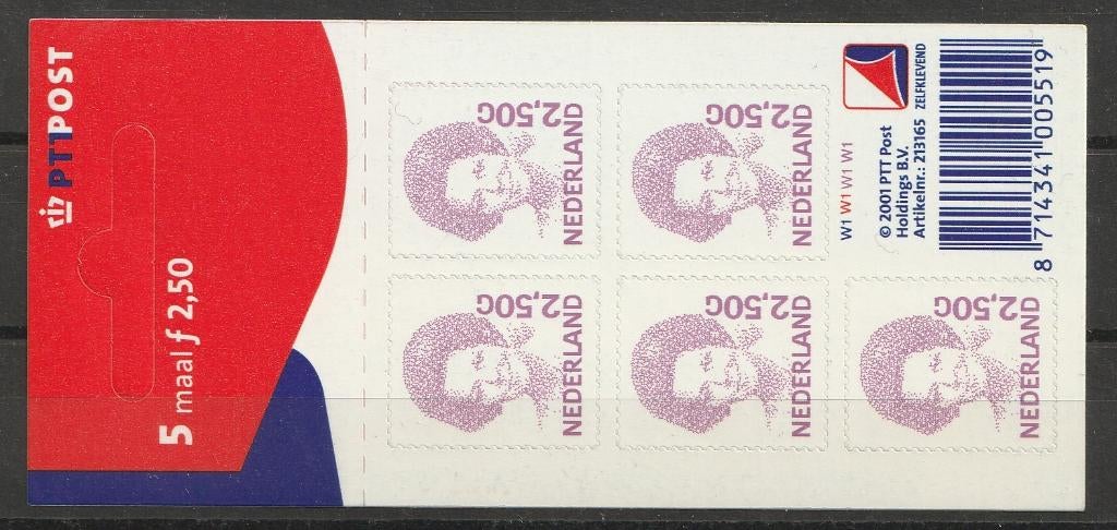 V1495b 2001 Kon. Beatrix inversie, Postzegels en Munten, Postzegels | Nederland, Ophalen of Verzenden, Na 1940, Postfris