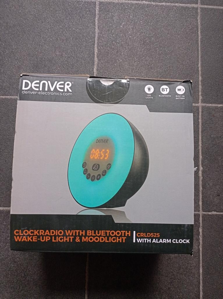 Denver wekker-radio met Bluetooth en wake-up light, Ophalen of Verzenden, Nieuw, Digitaal