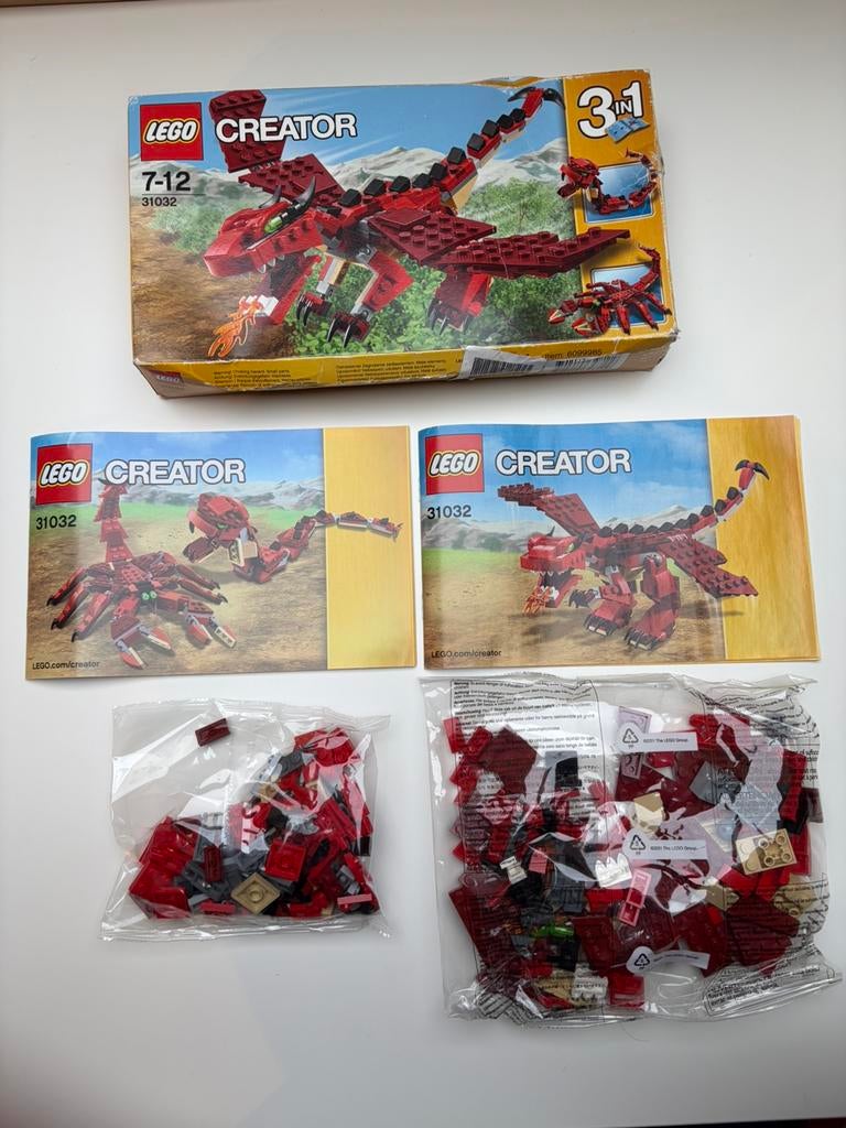 Lego 31032 Red creatures, Ophalen of Verzenden, Zo goed als nieuw, Complete set, Lego