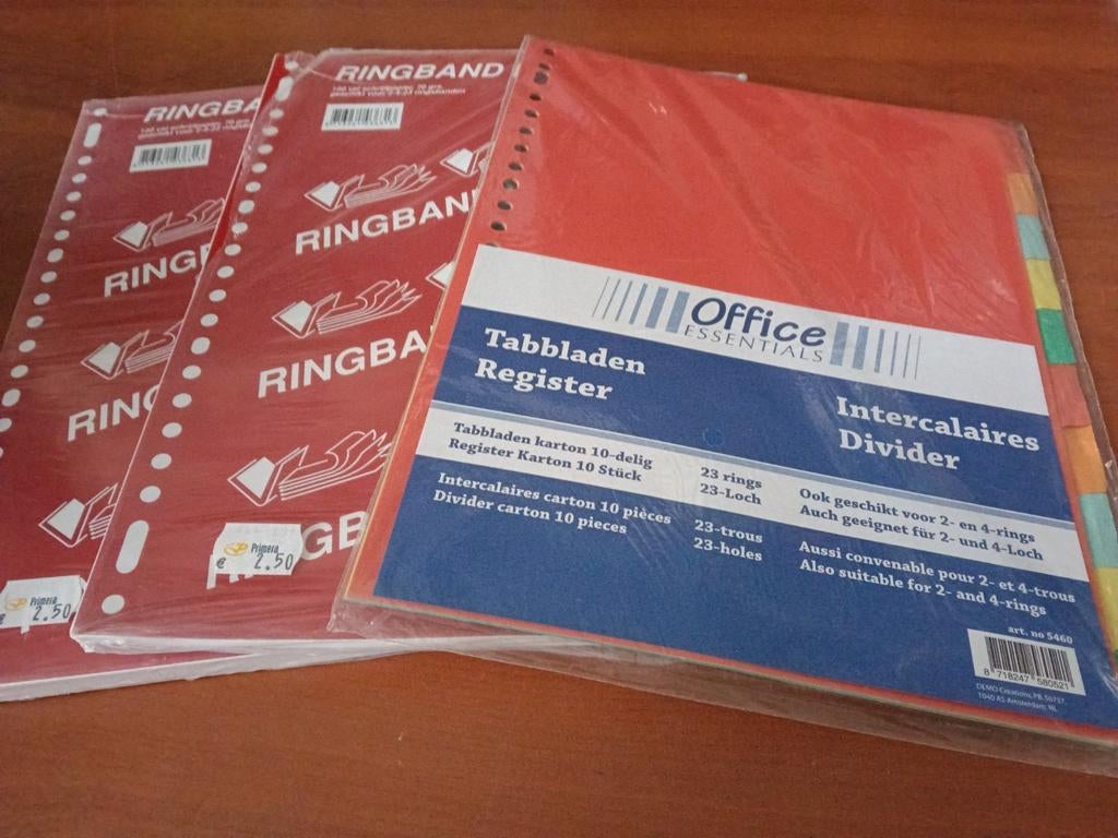 Ringband papier en tabbladen, Ophalen of Verzenden