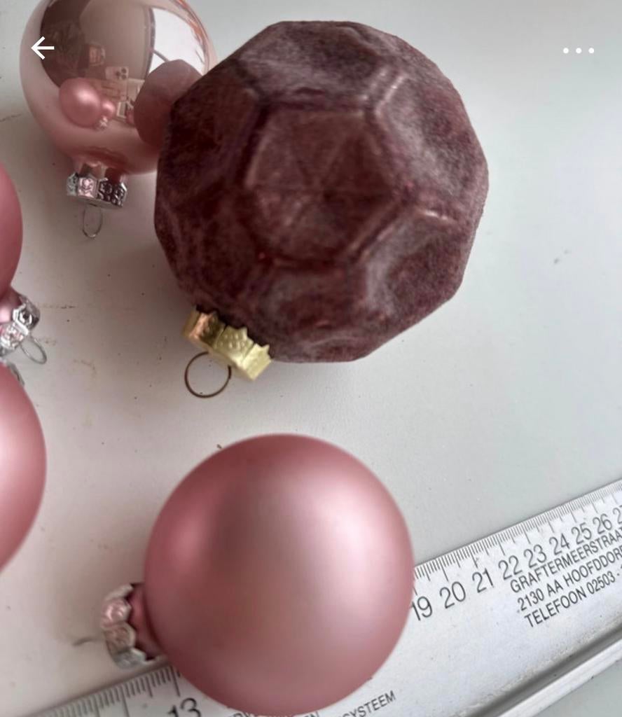 5 Leuke Kerstboomhangers - Roze Tinten, Diversen, Kerst, Ophalen of Verzenden, Nieuw