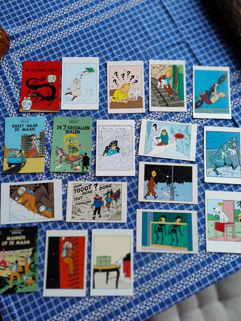 Kuifje ansichtkaarten, miniatuur en atlas, Ophalen of Verzenden