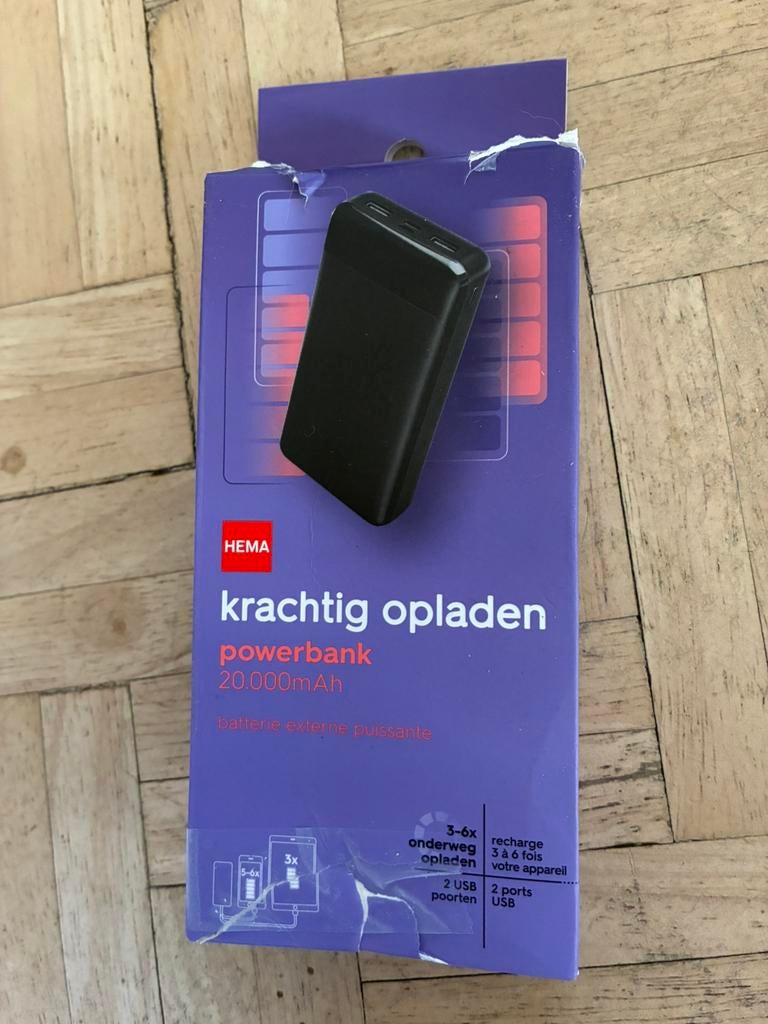 powerbank Hema NIEUW - 20000 m/Ah - prima reviews, Ophalen of Verzenden, Nieuw, Hema