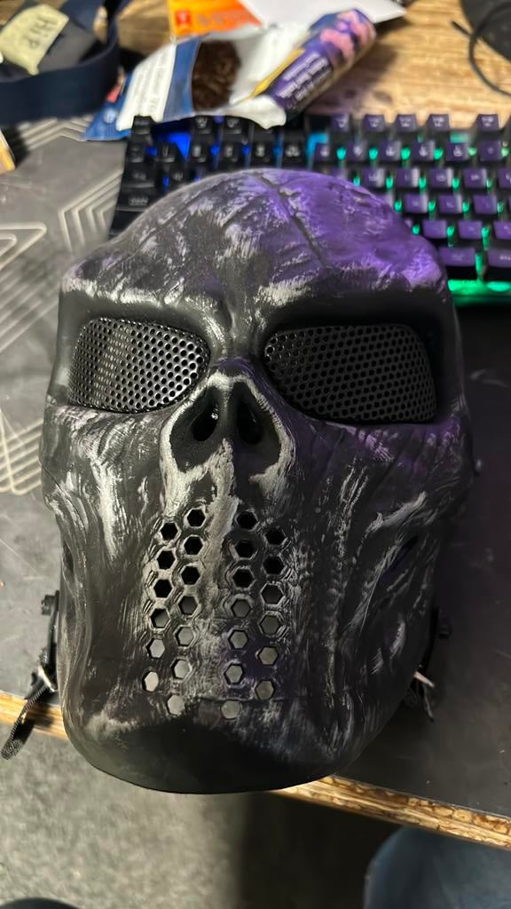 Airsoft dark skull mask, Kleding | Heren, Ophalen of Verzenden, Zo goed als nieuw