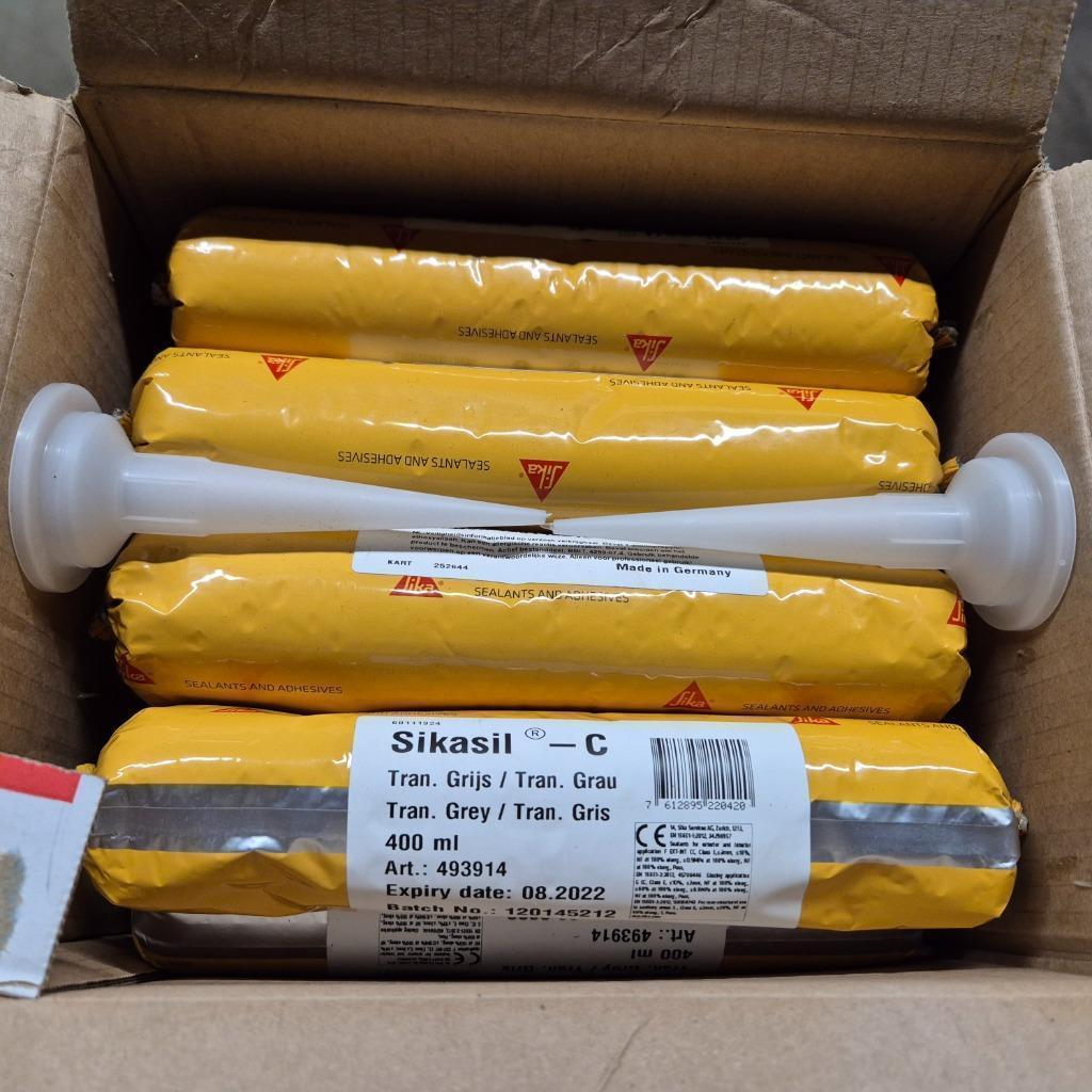 sikasil - c kit voor glas en kozijnen grijs / trans, Gevelraam of Ruit, Nieuw, X, 160 cm of meer