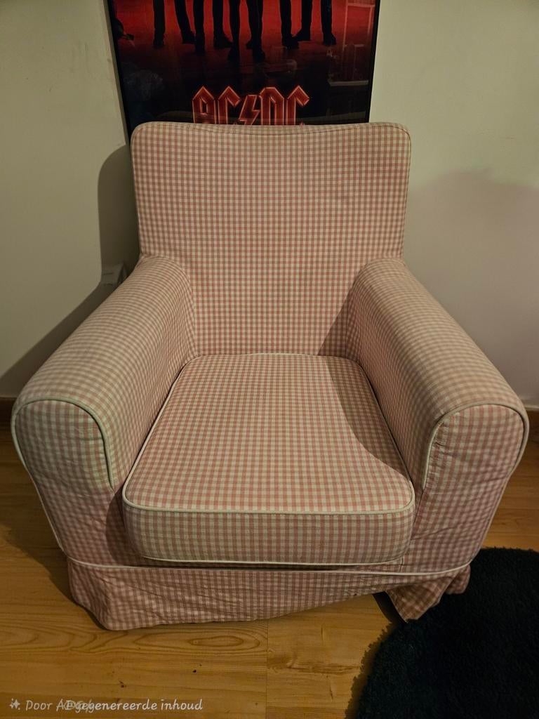 Jennylund Stoel met geruite bekleding, Huis en Inrichting, Fauteuils, Ophalen, Minder dan 50 cm, Gebruikt, Minder dan 75 cm