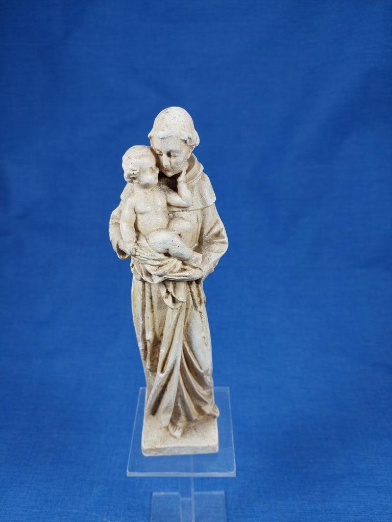 Antiek Sint Antonius beeld - Gips, Verzamelen, Ophalen of Verzenden, Gebruikt, Beeld(je)