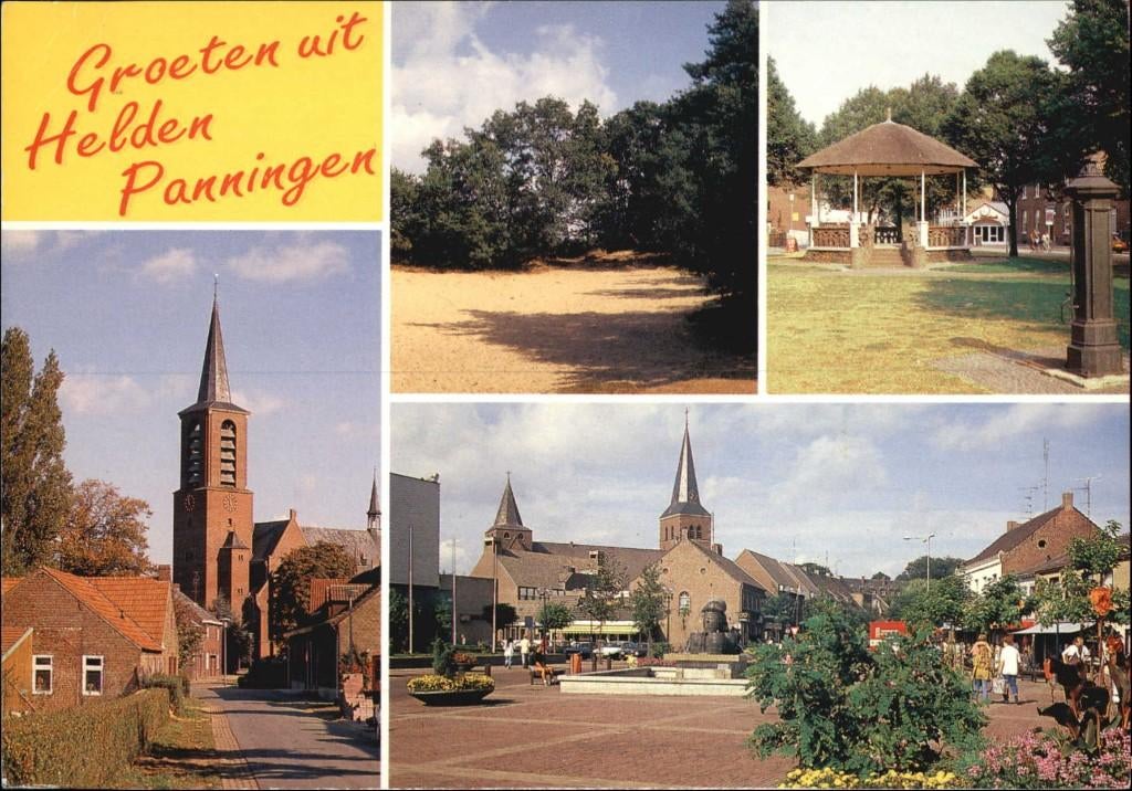 Helden Panningen (L) 4-vensterkaart 1999., Verzamelen, Ophalen of Verzenden, 1980 tot heden, Gelopen, Limburg