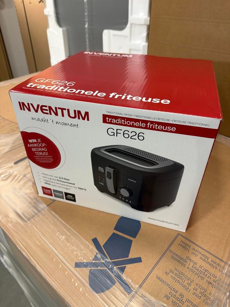 Inventum GF626 Friteuse - Nieuw, 2 tot 3 liter, Ophalen of Verzenden, Nieuw, Uitneembare binnenpan
