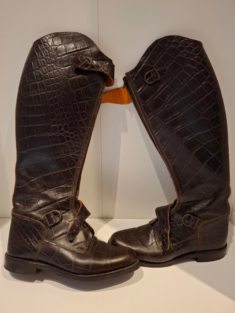 Handgemaakte lederen laarzen - Spaanse kwaliteit, Hoge laarzen, Bruin, Boots & woods, Ophalen of Verzenden