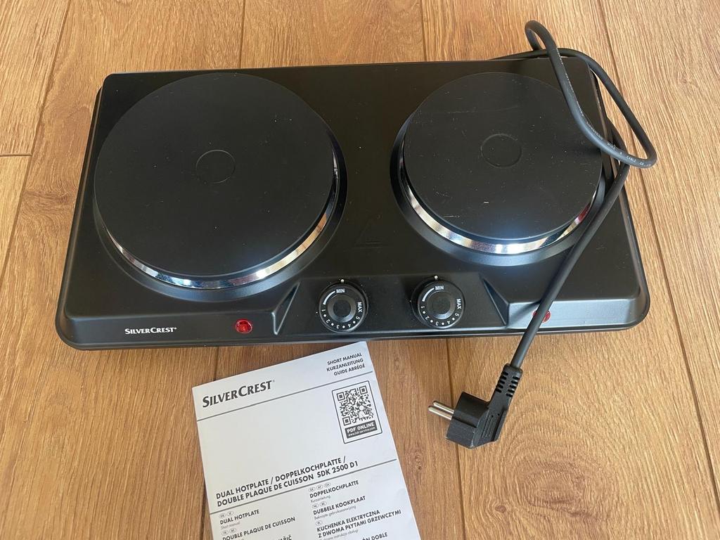 Silvercrest Dubbele Kookplaat - Zo goed als nieuw, Witgoed en Apparatuur, Kookplaten, Ophalen, 3 kookzones of minder, Zo goed als nieuw